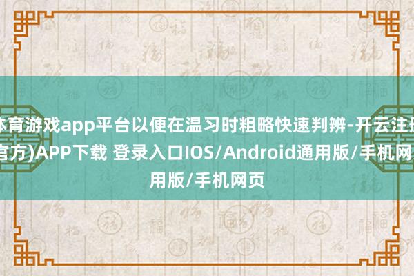 体育游戏app平台以便在温习时粗略快速判辨-开云注册(官方)APP下载 登录入口IOS/Android通用版/手机网页
