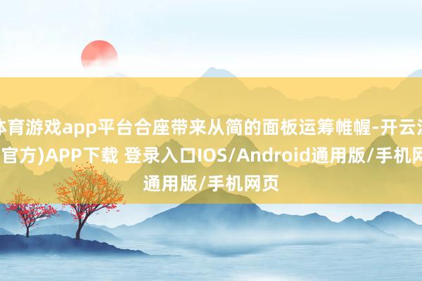 体育游戏app平台合座带来从简的面板运筹帷幄-开云注册(官方)APP下载 登录入口IOS/Android通用版/手机网页