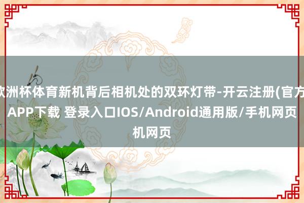 欧洲杯体育新机背后相机处的双环灯带-开云注册(官方)APP下载 登录入口IOS/Android通用版/手机网页